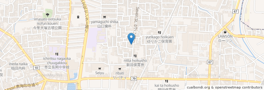 Mapa de ubicacion de にしむら医院 en Japonya, 京都府, 長岡京市.