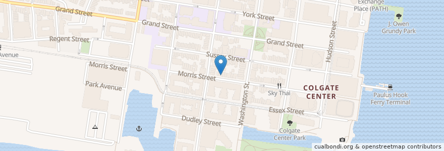 Mapa de ubicacion de sam a.m. en الولايات المتّحدة الأمريكيّة, نيو جيرسي, Hudson County, Jersey City.
