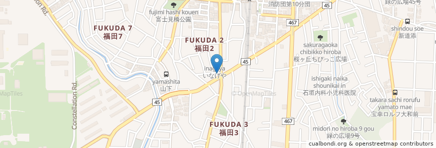 Mapa de ubicacion de まごころ薬局 en Giappone, Prefettura Di Kanagawa, 大和市.