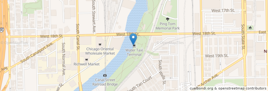 Mapa de ubicacion de Chinatown Water Taxi Terminal en アメリカ合衆国, イリノイ州, シカゴ.