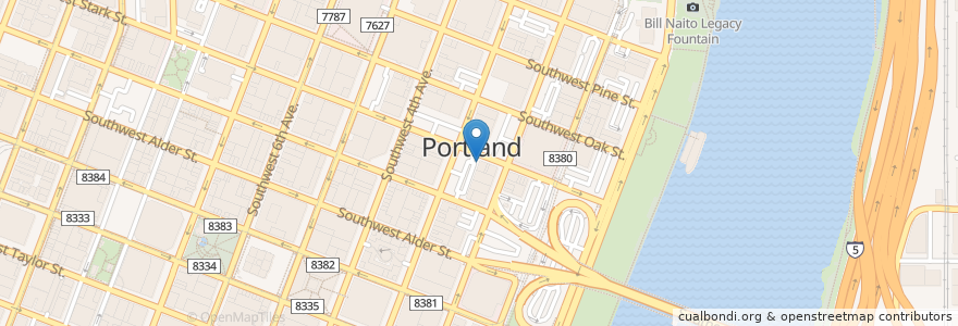 Mapa de ubicacion de PFE Sushi and Chinese Food en Estados Unidos De América, Oregón, Portland, Multnomah County.