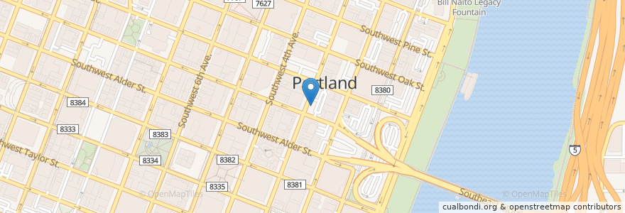 Mapa de ubicacion de Taste of Korea en Verenigde Staten, Oregon, Portland, Multnomah County.