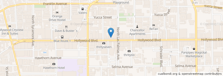 Mapa de ubicacion de Kino Sushi en United States, California, Los Angeles County, Los Angeles.