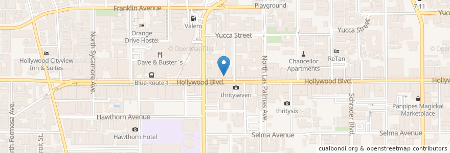 Mapa de ubicacion de The Day After en 美利坚合众国/美利堅合眾國, 加利福尼亚州/加利福尼亞州, 洛杉矶县, 洛杉矶.