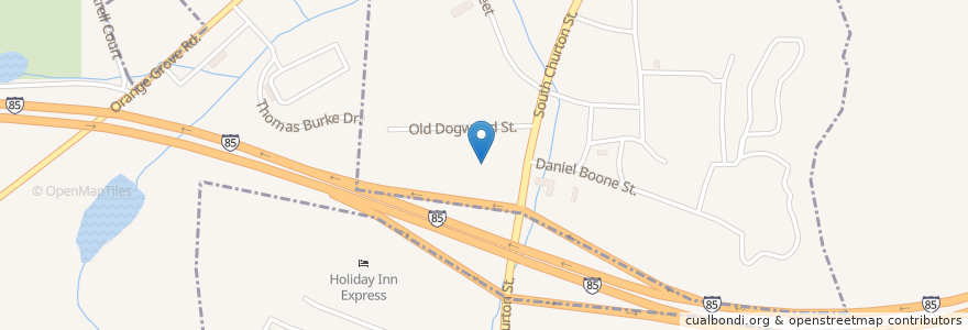 Mapa de ubicacion de Hardee's en États-Unis D'Amérique, Caroline Du Nord, Orange County.