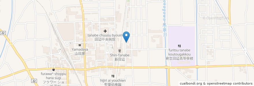 Mapa de ubicacion de 山宝閣 en Jepun, 京都府, 京田辺市.
