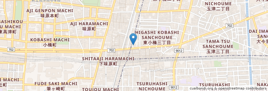 Mapa de ubicacion de 呑だるま en Japan, 大阪府, Osaka, 東成区.