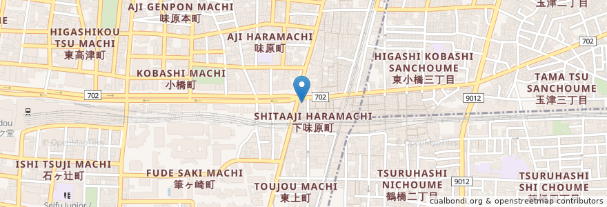 Mapa de ubicacion de クロッカス en Japan, Präfektur Osaka, 大阪市, 天王寺区.