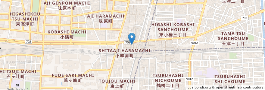 Mapa de ubicacion de 麺やむらた en Япония, Осака, 大阪市, 天王寺区.