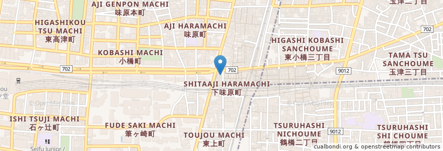 Mapa de ubicacion de アジヨシ en Japon, Préfecture D'Osaka, 大阪市, 天王寺区.