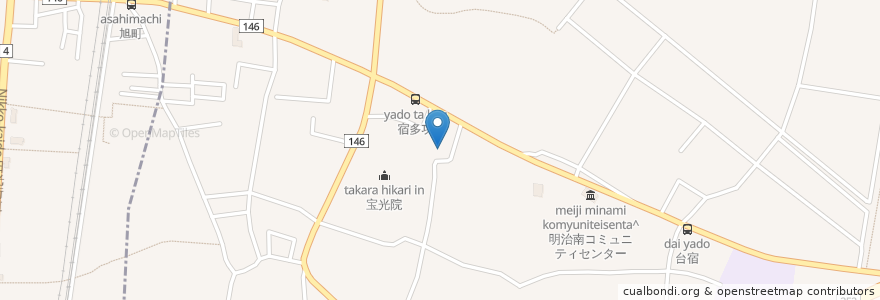 Mapa de ubicacion de 星宮神社 en 日本, 栃木県, 河内郡, 上三川町.