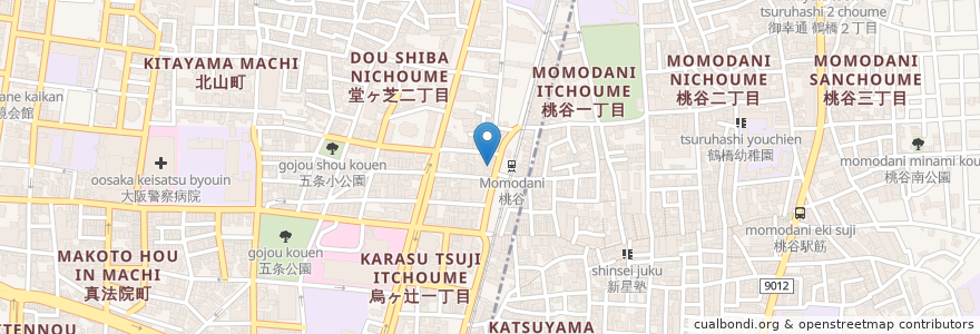 Mapa de ubicacion de 桃谷温酒場 en Japan, Präfektur Osaka, 大阪市, 天王寺区.