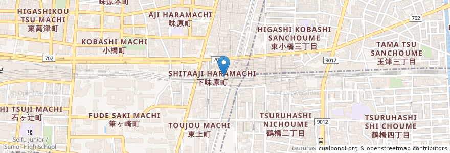 Mapa de ubicacion de アジヨシ en Jepun, 大阪府, 大阪市, 天王寺区.