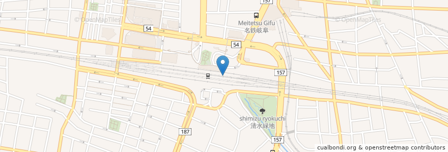 Mapa de ubicacion de スターバックス en اليابان, 岐阜県, 岐阜市.