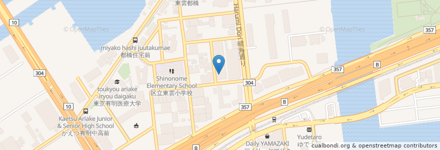 Mapa de ubicacion de 東雲芳香苑 en Japonya, 東京都, 江東区.