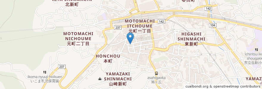 Mapa de ubicacion de cafeかわせみ en Japonya, 奈良県, 生駒市.