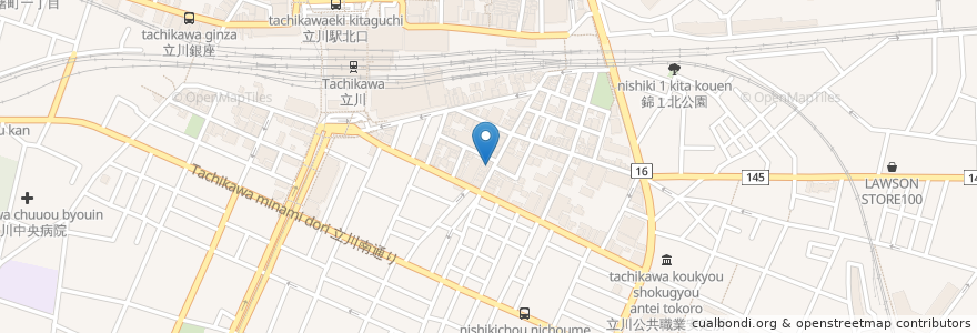 Mapa de ubicacion de べこ六 en Japonya, 東京都, 立川市.