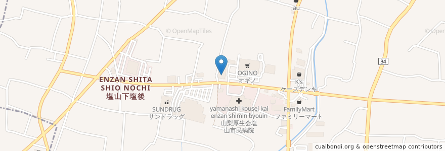 Mapa de ubicacion de ウエルシア en 日本, 山梨県, 甲州市.