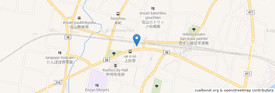 Mapa de ubicacion de 山梨中央銀行 en اليابان, 山梨県, 甲州市.