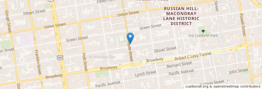 Mapa de ubicacion de The Soap Box Cafe en 미국, 캘리포니아주, 샌프란시스코, 샌프란시스코.