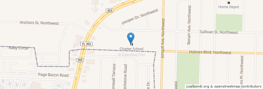 Mapa de ubicacion de Charter School en Estados Unidos De América, Florida, Okaloosa County, Fort Walton Beach.