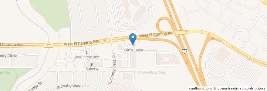 Mapa de ubicacion de Carl's Jr. en États-Unis D'Amérique, Californie, Sacramento County, Sacramento.