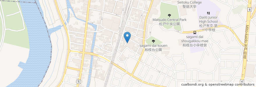 Mapa de ubicacion de 松戸市民会館 en Japonya, 千葉県, 松戸市.