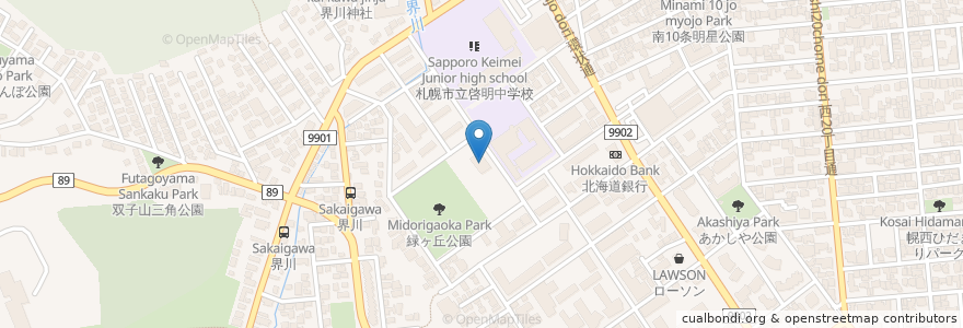 Mapa de ubicacion de 緑丘児童会館 en Jepun, 北海道, 石狩振興局, 札幌市, 中央区.