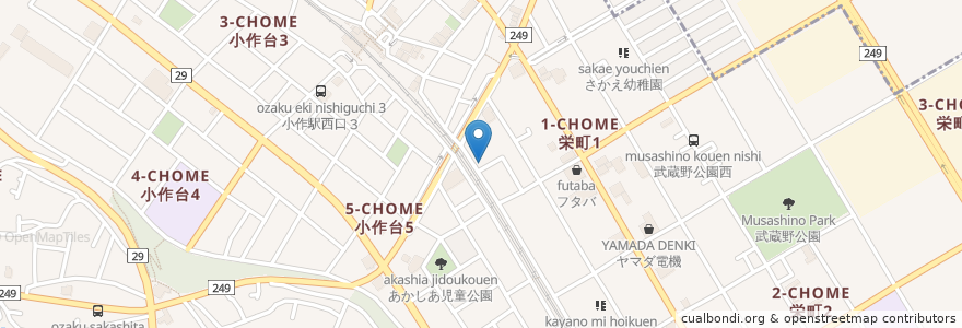 Mapa de ubicacion de 居酒屋 炭火 en Japan, Tokyo, Hamura.