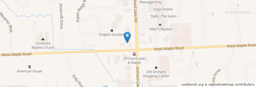 Mapa de ubicacion de Tim Hortons en Estados Unidos De América, Míchigan, Oakland County, West Bloomfield Township.