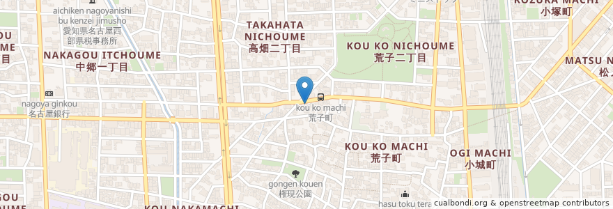 Mapa de ubicacion de カラダにベーネ en Japan, Aichi Prefecture, Nagoya, Nakagawa Ward.