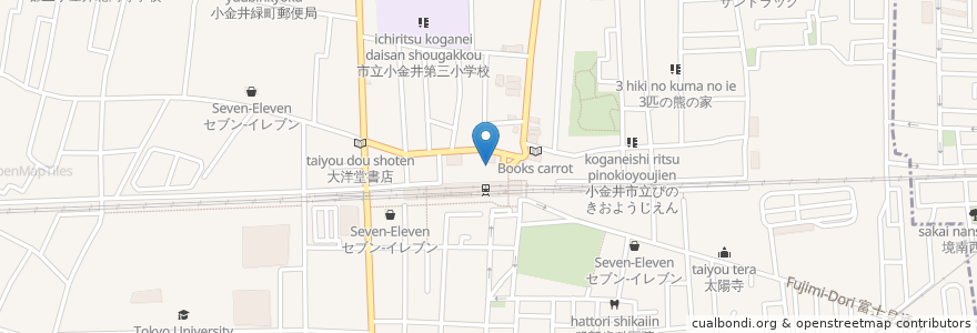 Mapa de ubicacion de 山内農場 en 일본, 도쿄도, 小金井市.