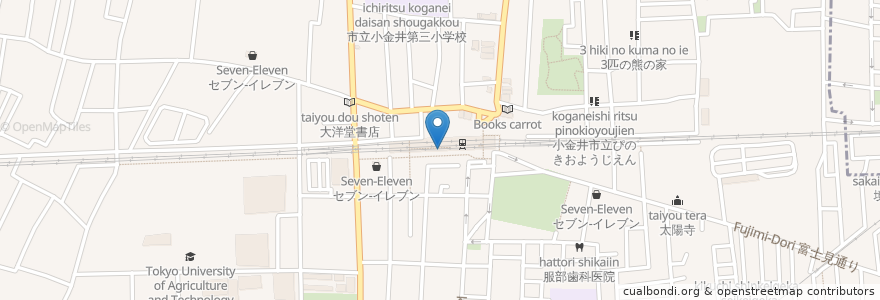Mapa de ubicacion de LOTTERIA en ژاپن, 東京都, 小金井市.