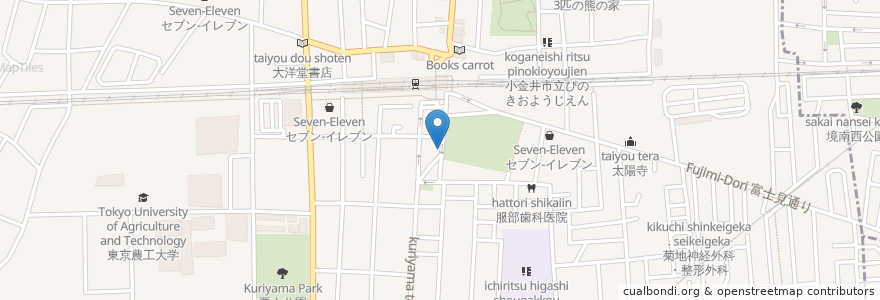 Mapa de ubicacion de すずのすけの豆 en Japan, Tokio, 小金井市.