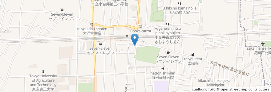 Mapa de ubicacion de 複合カフェ Relax en 日本, 東京都, 小金井市.