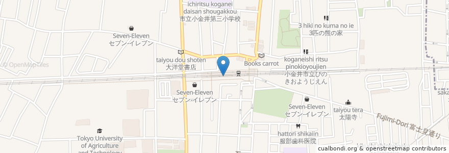 Mapa de ubicacion de はなまるうどん en 日本, 東京都, 小金井市.