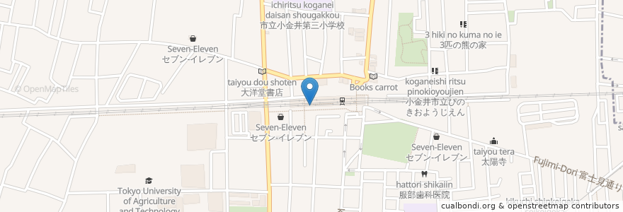 Mapa de ubicacion de ビアホール だん家 en Япония, Токио, Коганеи.