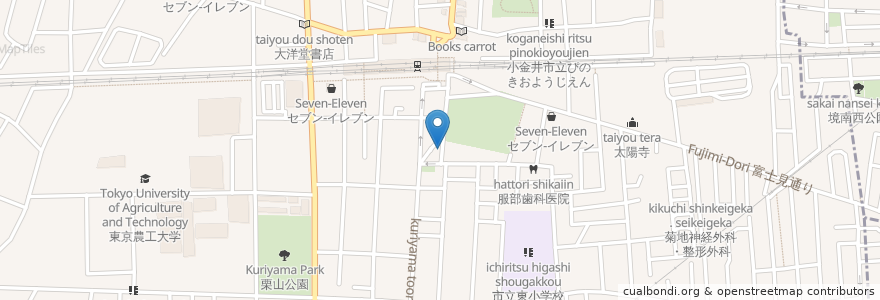 Mapa de ubicacion de 太平楽 en Japão, Tóquio, 小金井市.