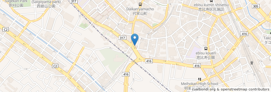 Mapa de ubicacion de HENRY'S BURGER en Japonya, 東京都, 目黒区.