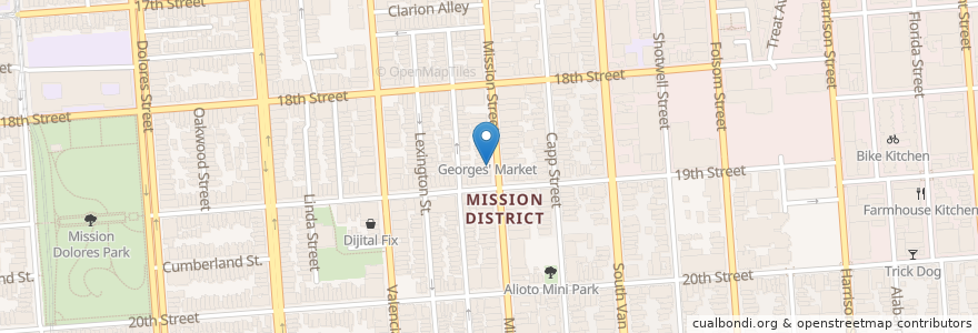 Mapa de ubicacion de Mission Street Oyster Bar en Stati Uniti D'America, California, San Francisco, San Francisco.