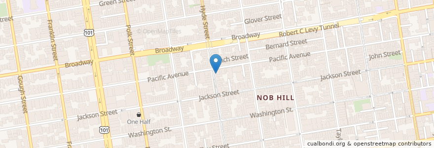 Mapa de ubicacion de Seven Hills en 미국, 캘리포니아주, 샌프란시스코, 샌프란시스코.