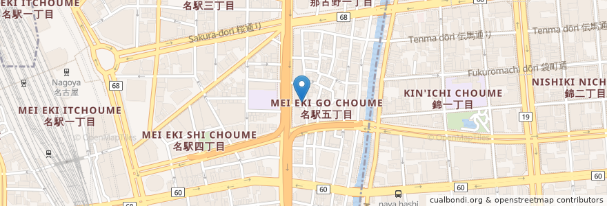 Mapa de ubicacion de KAKO en Jepun, 愛知県, 名古屋市, 中村区.