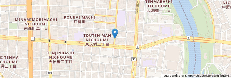 Mapa de ubicacion de TOPAZ en ژاپن, 大阪府, 大阪市, 北区.