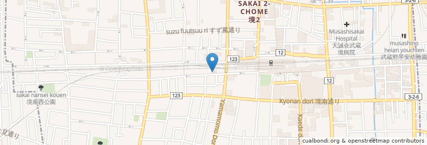 Mapa de ubicacion de コーヒーロースト en Japón, Tokio, Musashino.