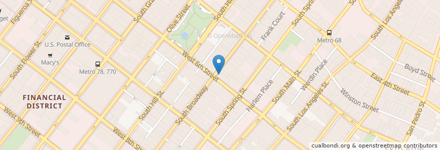 Mapa de ubicacion de Broadway Theatres en Stati Uniti D'America, California, Los Angeles County, Los Angeles.