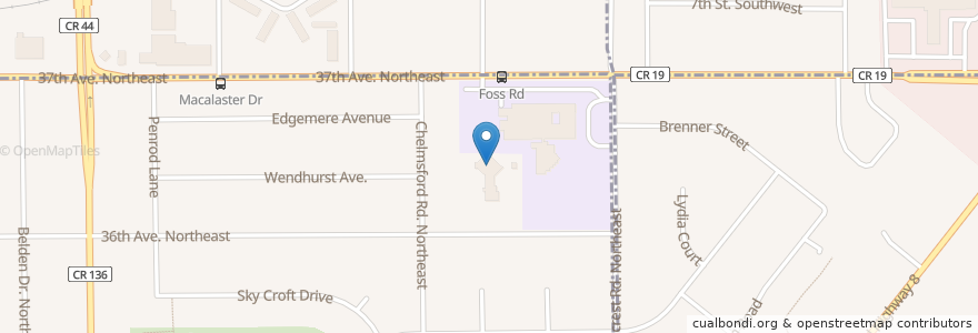 Mapa de ubicacion de Elmwood Evangelical Free Church en United States, Minnesota, Hennepin County, St. Anthony.