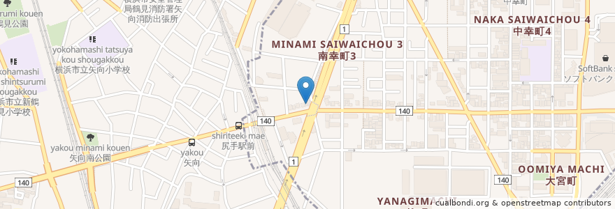 Mapa de ubicacion de ニュータンタンメン本舗 en 日本, 神奈川県, 横浜市, 鶴見区.