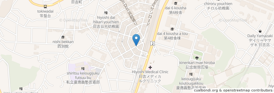 Mapa de ubicacion de 洋食waguri en Japan, Präfektur Kanagawa, Yokohama, 港北区.