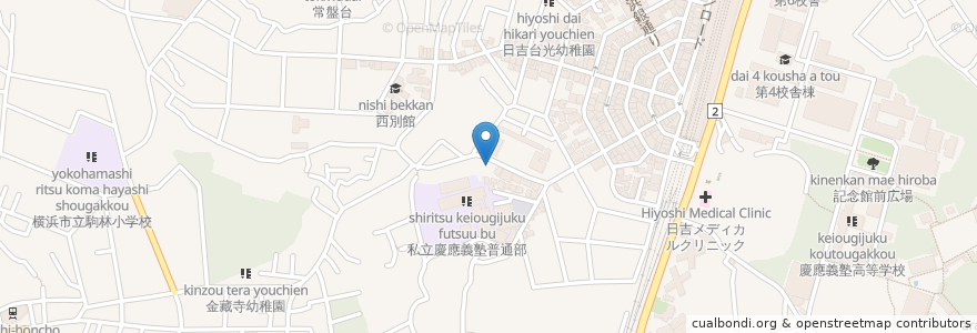 Mapa de ubicacion de 音楽教室 田中 en Japan, Kanagawa Prefecture, Yokohama, Kohoku Ward.