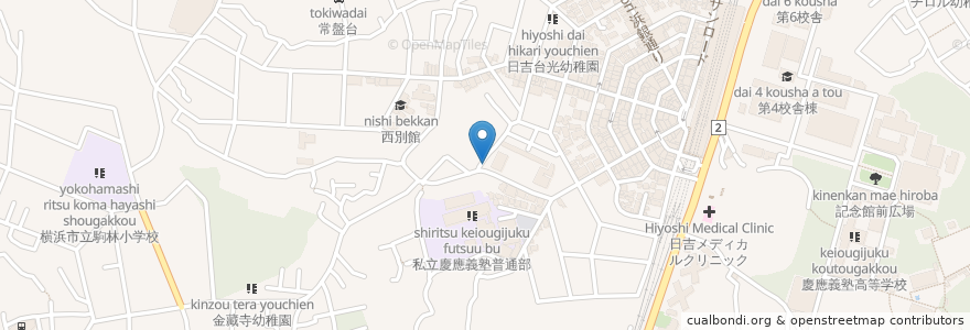 Mapa de ubicacion de 横浜防災備蓄倉庫 en Japon, Préfecture De Kanagawa, 横浜市, 港北区.